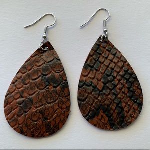 ‼️5/$20 Faux Leather Dangle earrings Snakeskin look